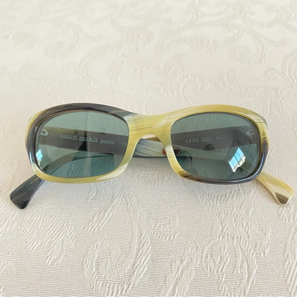 Alain Mikli black beige acetate tinted lenses sunglasses